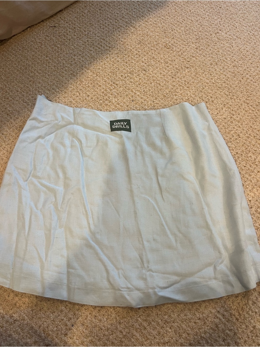 Daily Drills Light Blue Linen Mini Skirt